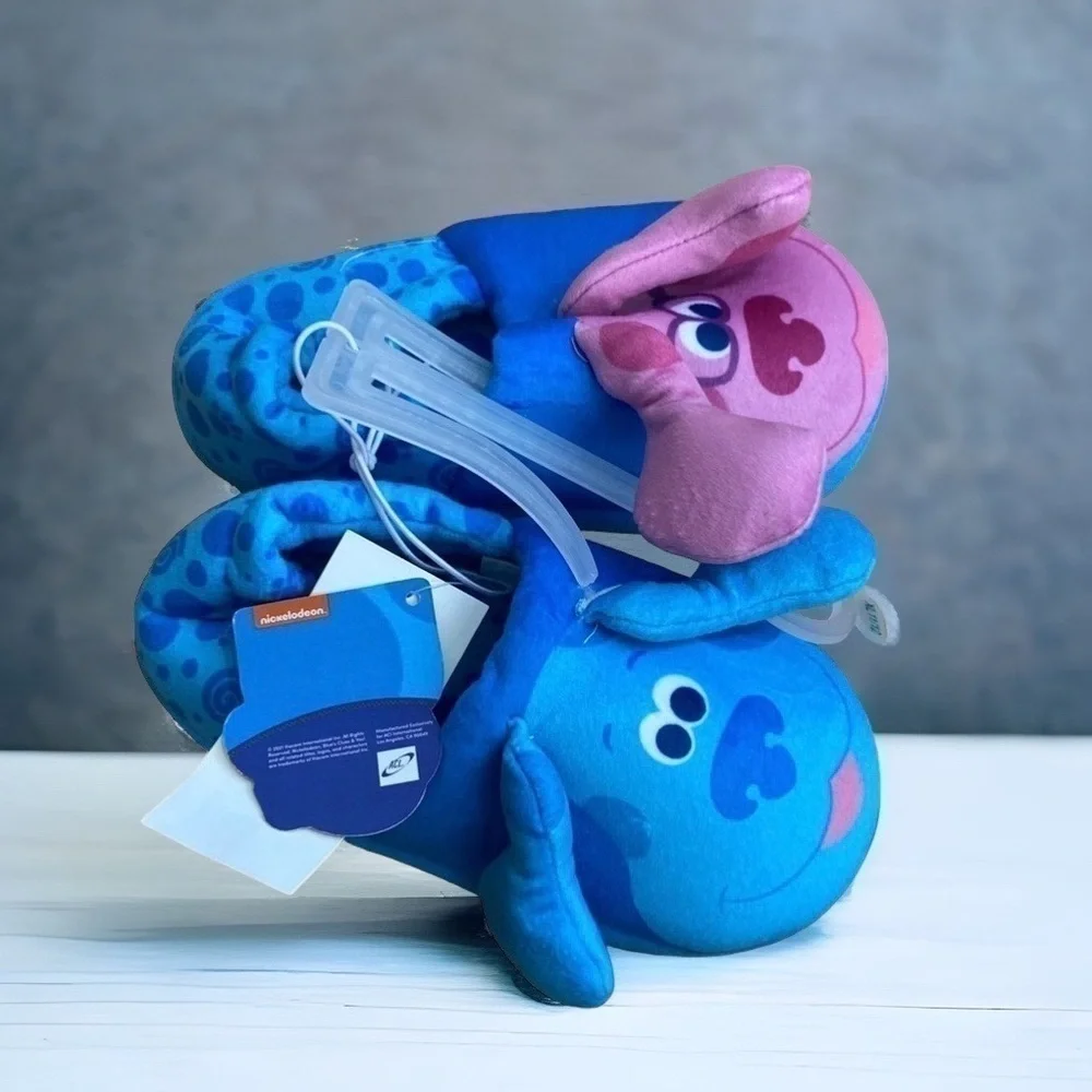 Blue’s Clues Plush Slippers NWT XL 11/12 Blue Pink Magenta Kids Toddler
